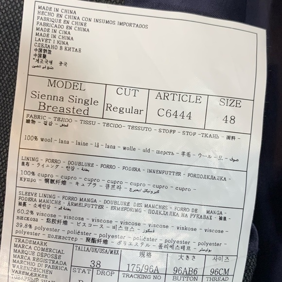 Suitsupply Pure Wool Sienna Single Breast Blazer Size 48R Birds Eye Grey - Picture 14 of 14